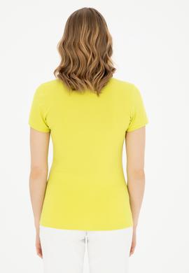 Kadın Fıstık Yeşili Basic Polo Yaka Tişört - 50285846177