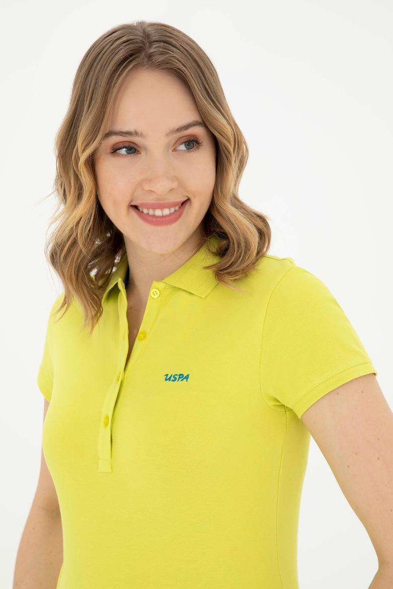 Kadın Fıstık Yeşili Basic Polo Yaka Tişört - 50285846177