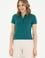 Kadın Koyu Yeşil Basic Polo Yaka Tişört