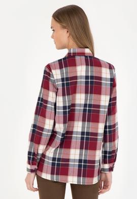 Kadın Bordo Uzun Kollu Gömlek - 50277624012