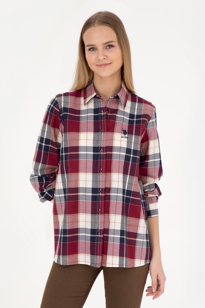 Kadın Bordo Uzun Kollu Gömlek