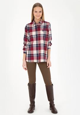 Kadın Bordo Uzun Kollu Gömlek - 50277624012
