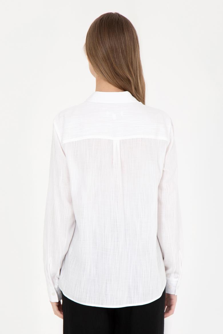 Kadın Beyaz Uzun Kollu Gömlek - 50283730026