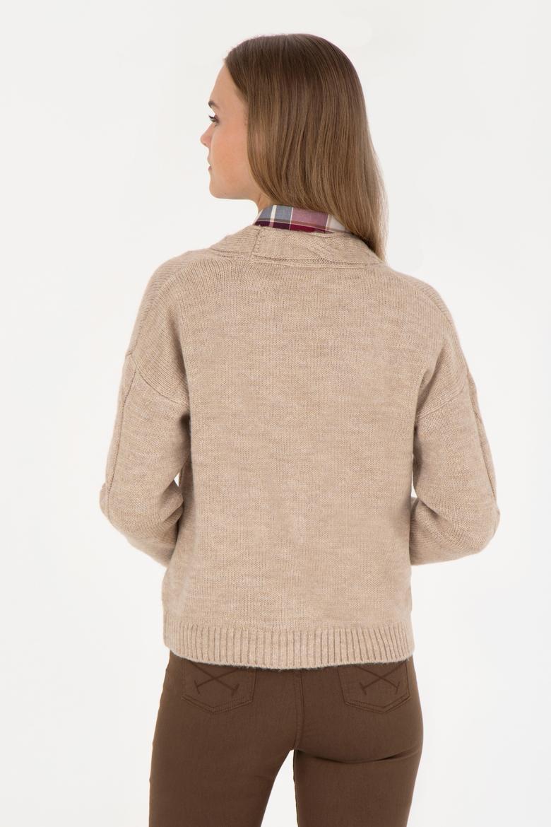 Kadın Taş Melanj Triko Hırka - 50253652011