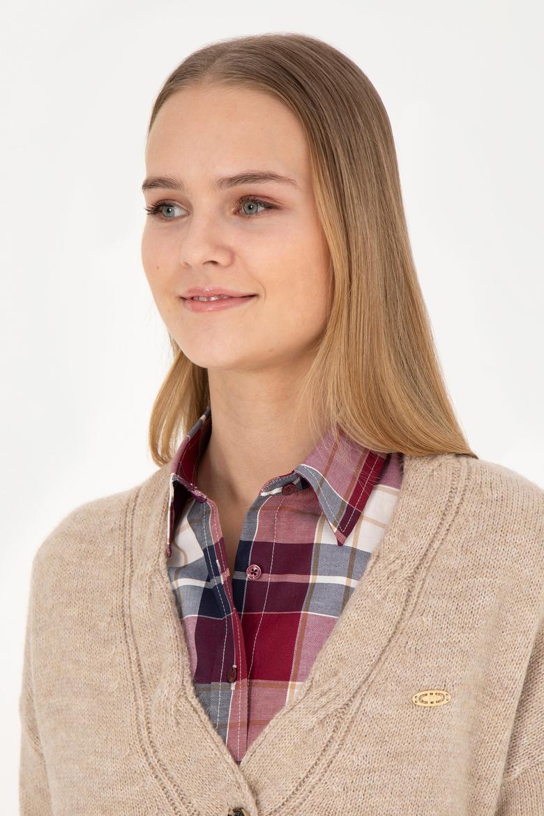 Kadın Taş Melanj Triko Hırka - 50253652011