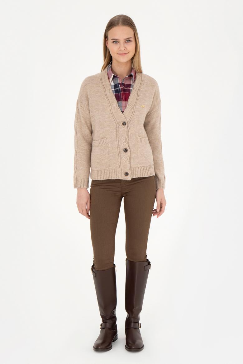 Kadın Taş Melanj Triko Hırka - 50253652011