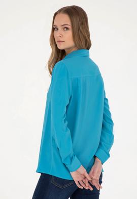 Kadın Mavi Uzun Kollu Gömlek - 50255305003