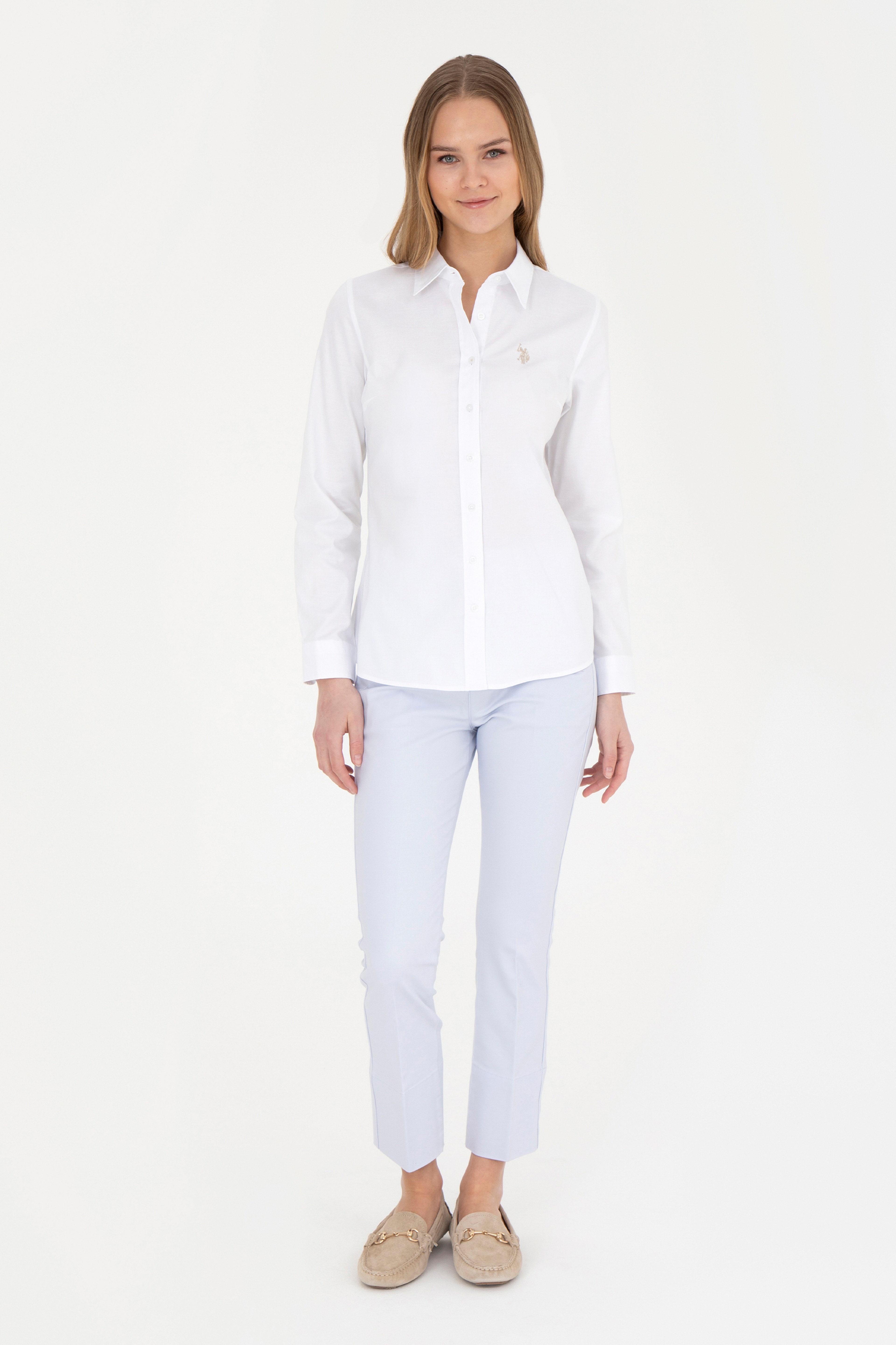 Kadın Açık Mavi Kanvas Pantolon - Image 3