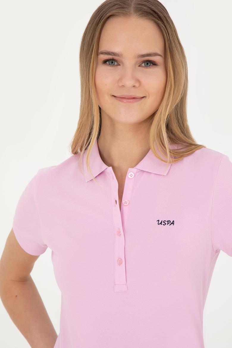 Kadın Pembe Basic Polo Yaka Tişört - 50285846024