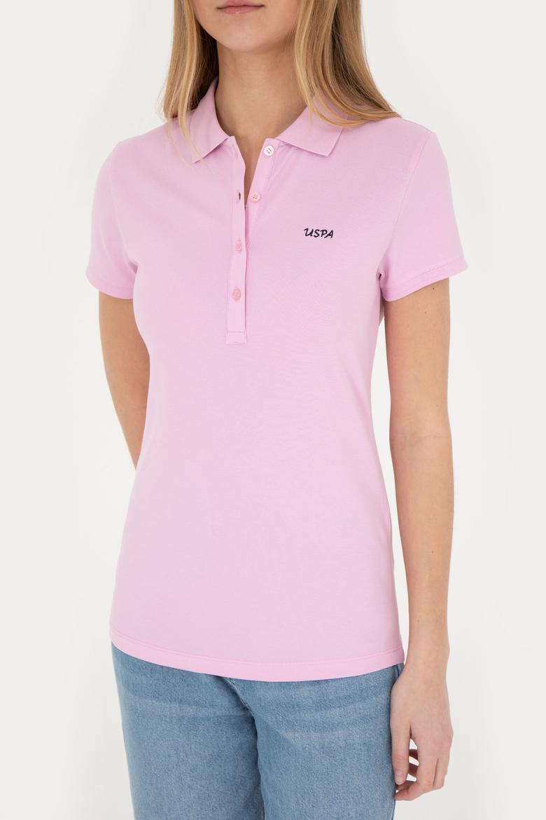 Kadın Pembe Basic Polo Yaka Tişört - 50285846024
