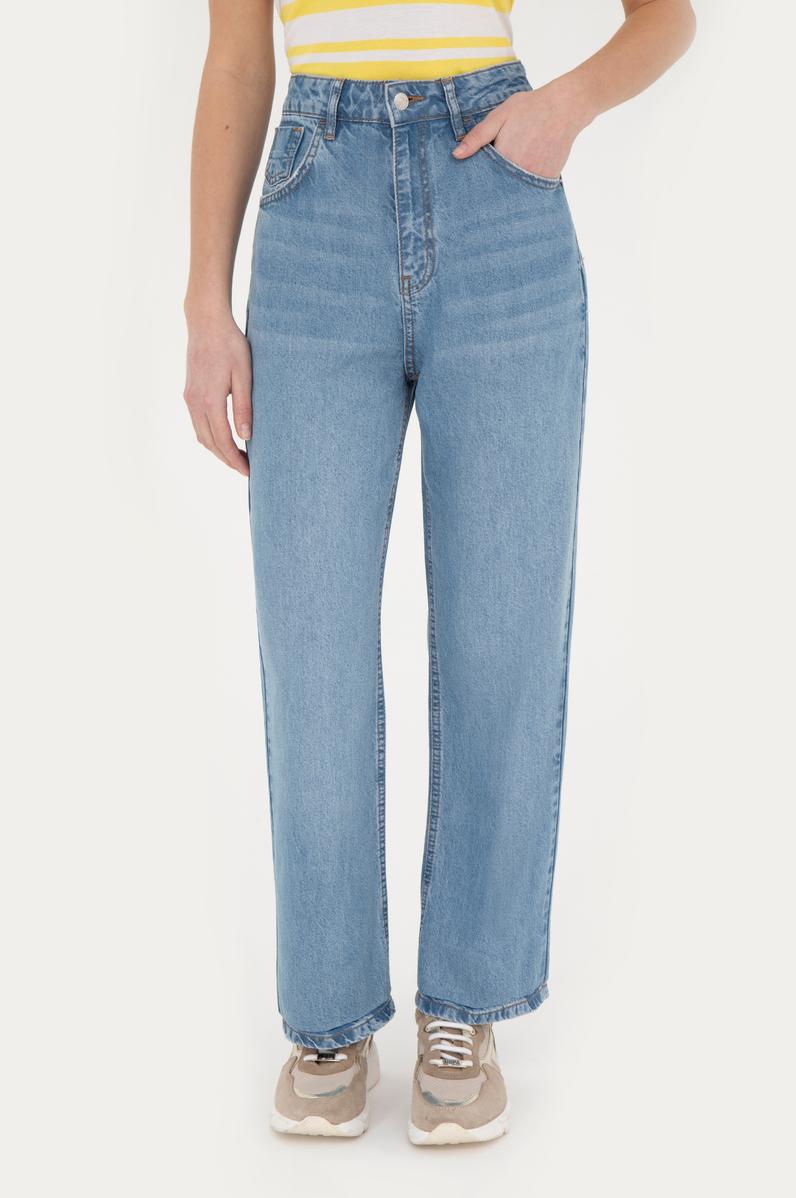 Kadın Açık Mavi Loose Fit Jean Pantolon