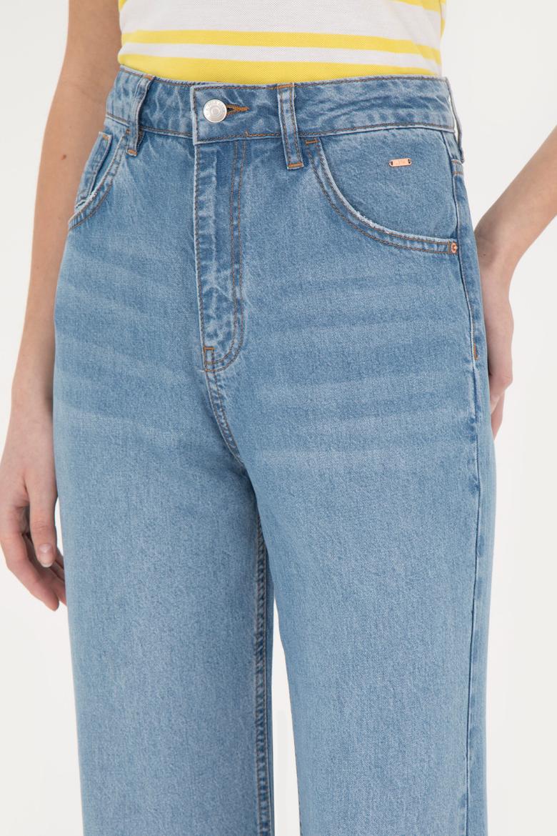 Kadın Açık Mavi Loose Fit Jean Pantolon - 50282798006