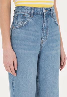 Kadın Açık Mavi Loose Fit Jean Pantolon - 50282798006