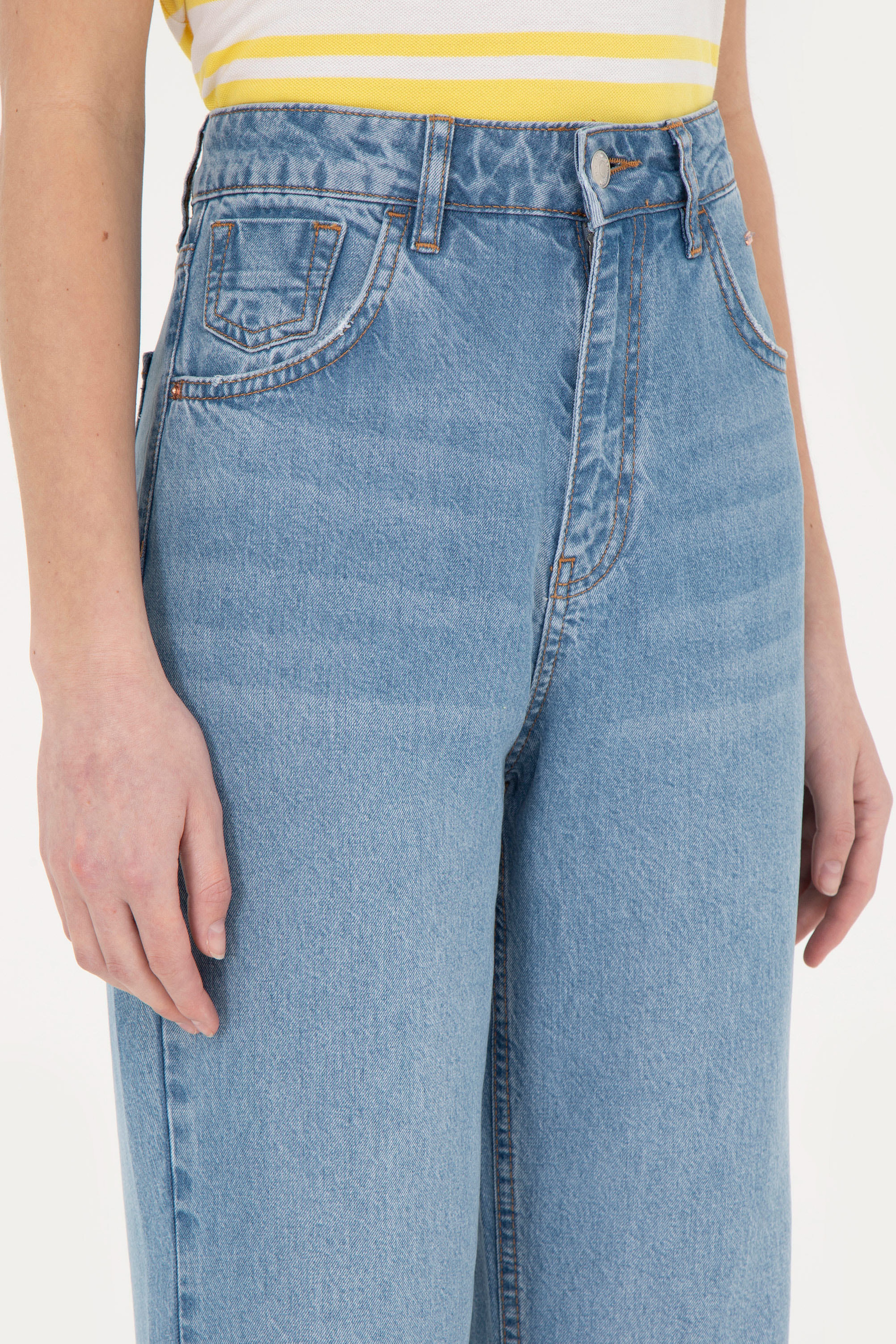 Kadın Açık Mavi Loose Fit Jean Pantolon