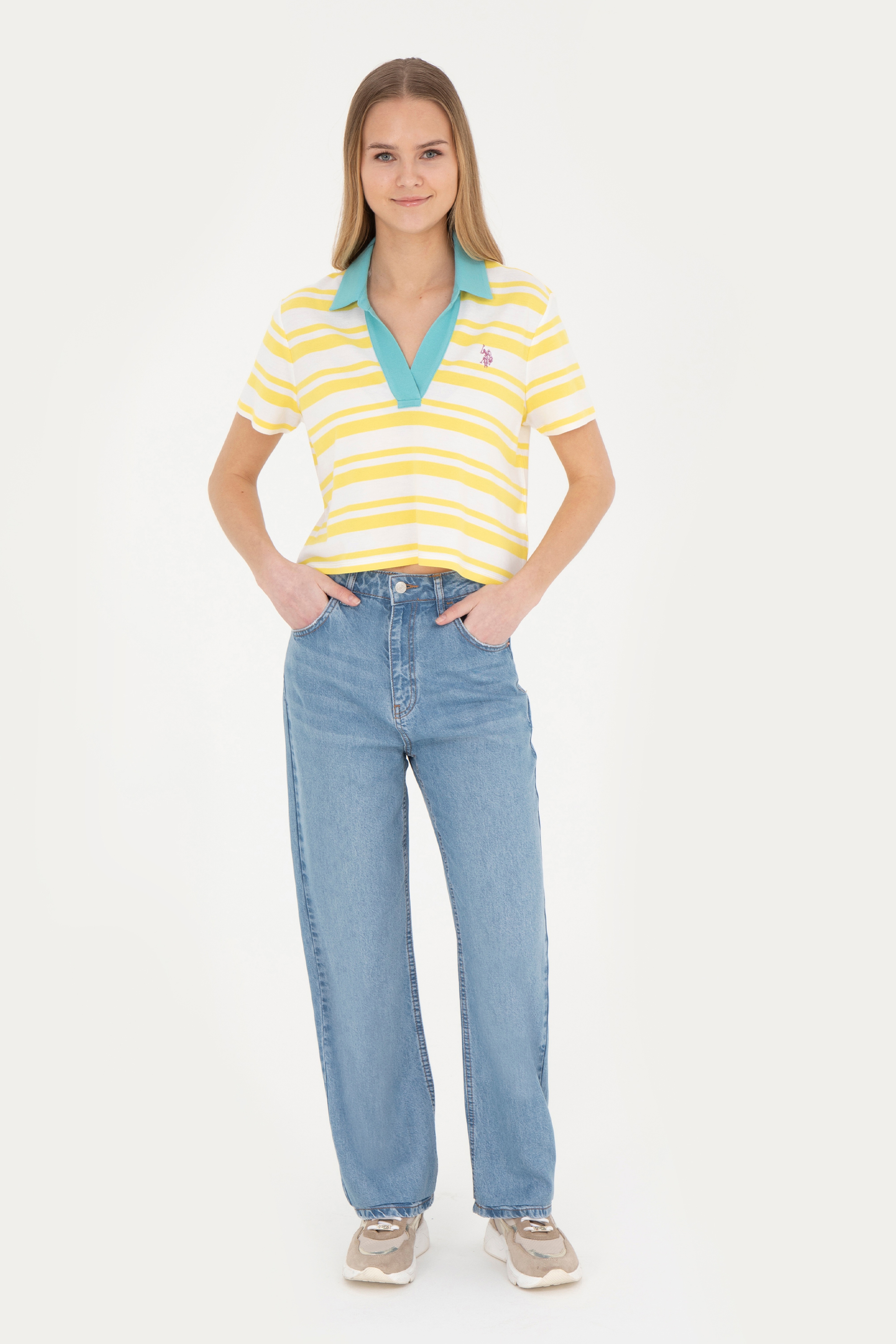 Kadın Açık Mavi Loose Fit Jean Pantolon - Image 1