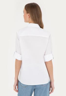Kadın Beyaz Uzun Kollu Gömlek - 50283571005