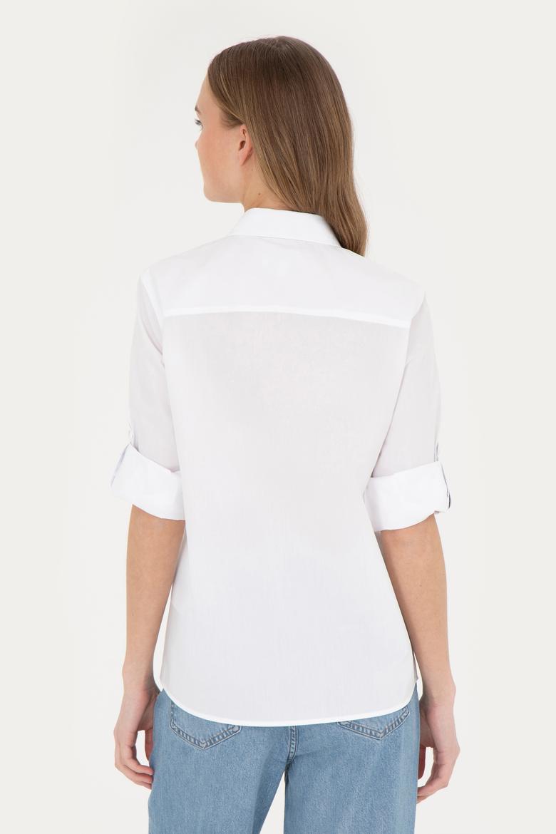 Kadın Beyaz Uzun Kollu Gömlek - 50283571005