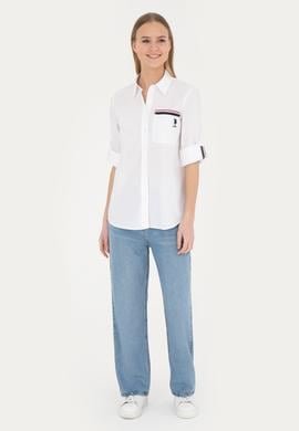 Kadın Beyaz Uzun Kollu Gömlek - 50283571005