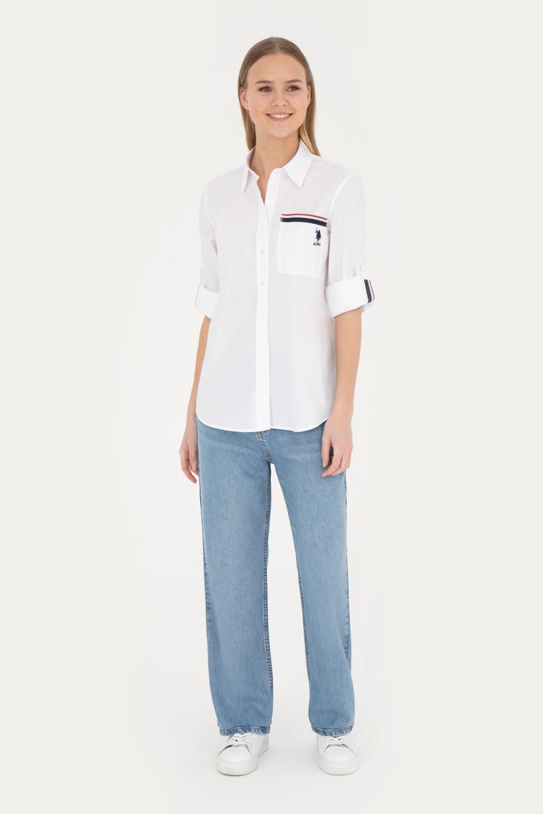 Kadın Beyaz Uzun Kollu Gömlek - 50283571005