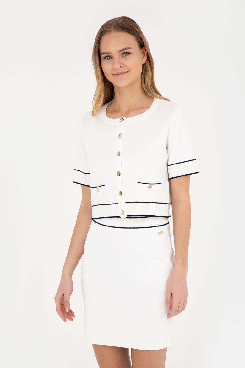 Kadın Krem Triko Hırka - 50280476020