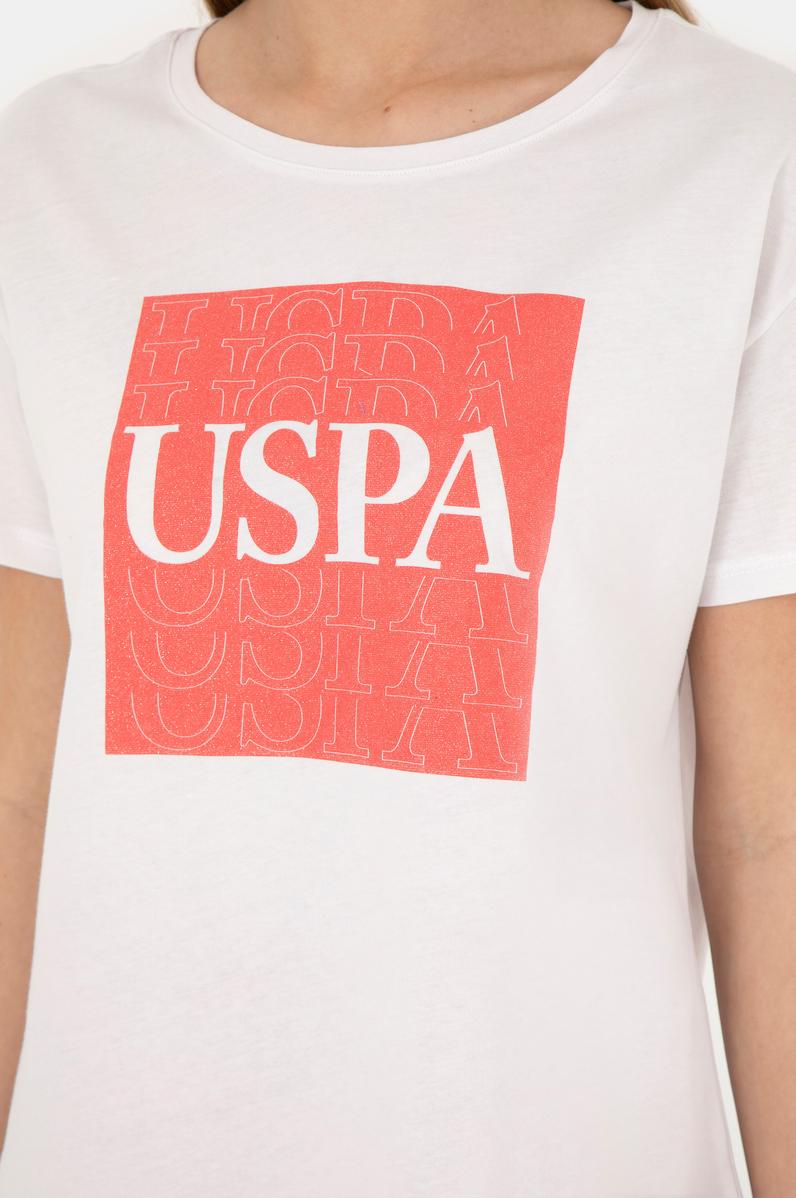 Kadın Ekru Bisiklet Yaka Tişört