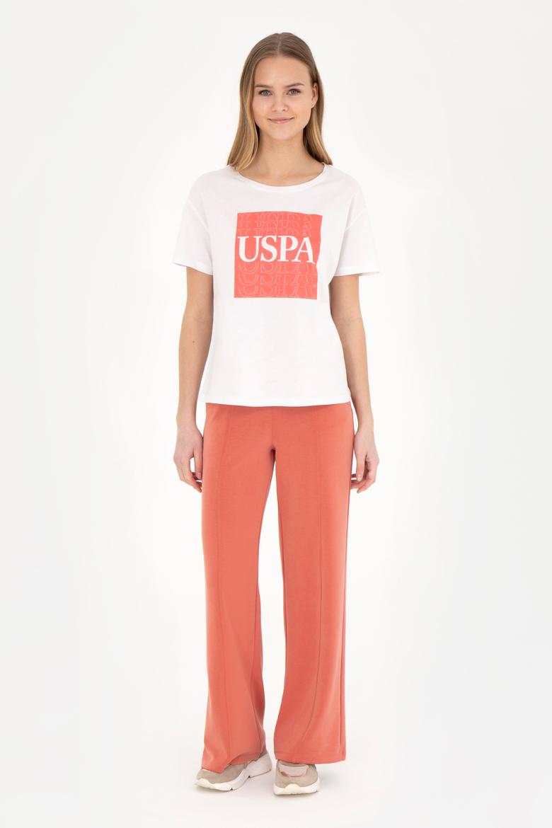 Kadın Ekru Bisiklet Yaka Tişört - 50282904004