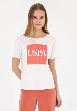 Kadın Ekru Bisiklet Yaka Tişört - 50282904004