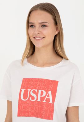 Kadın Ekru Bisiklet Yaka Tişört - 50282904004