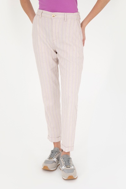 Kadın Lila Carrot Fit Kanvas Pantolon