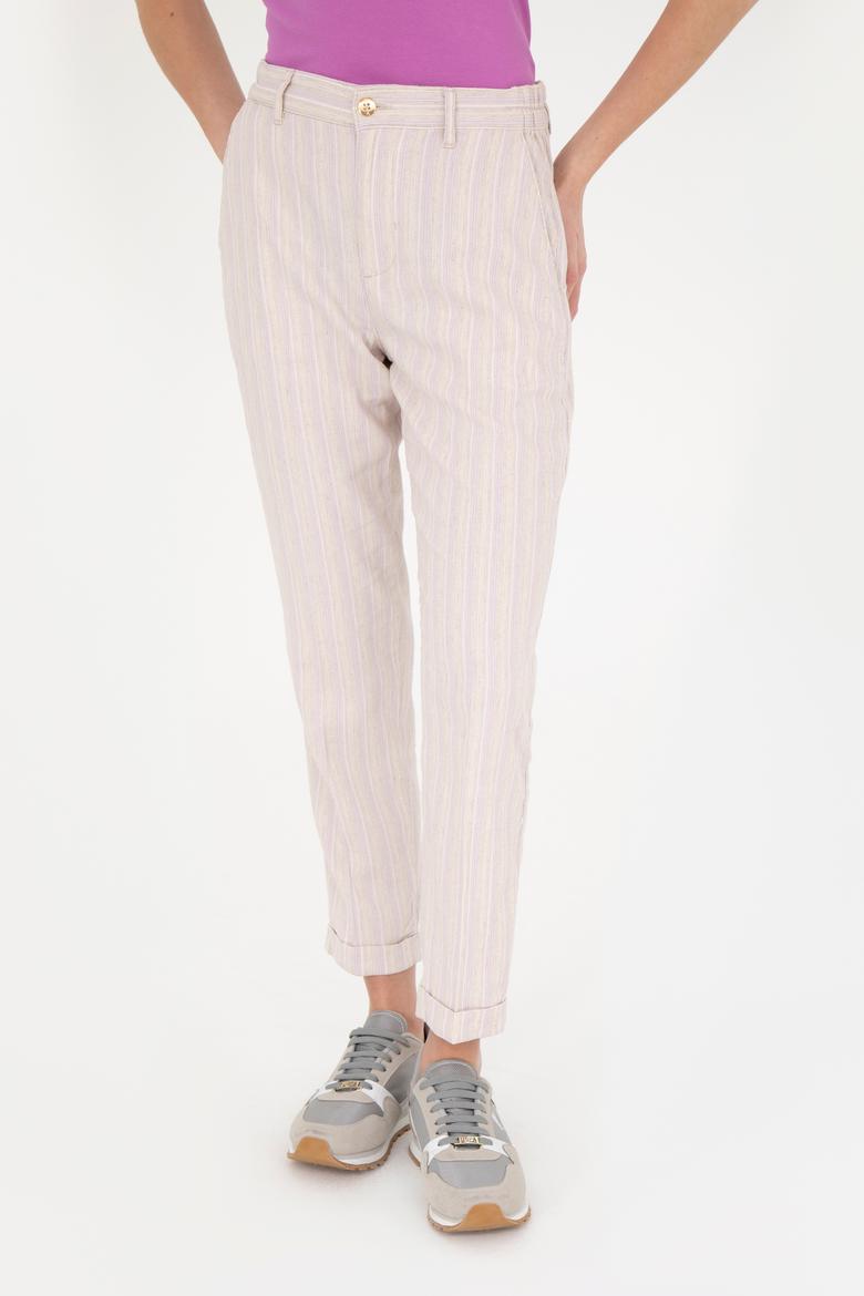 Kadın Lila Carrot Fit Kanvas Pantolon - 50281789012