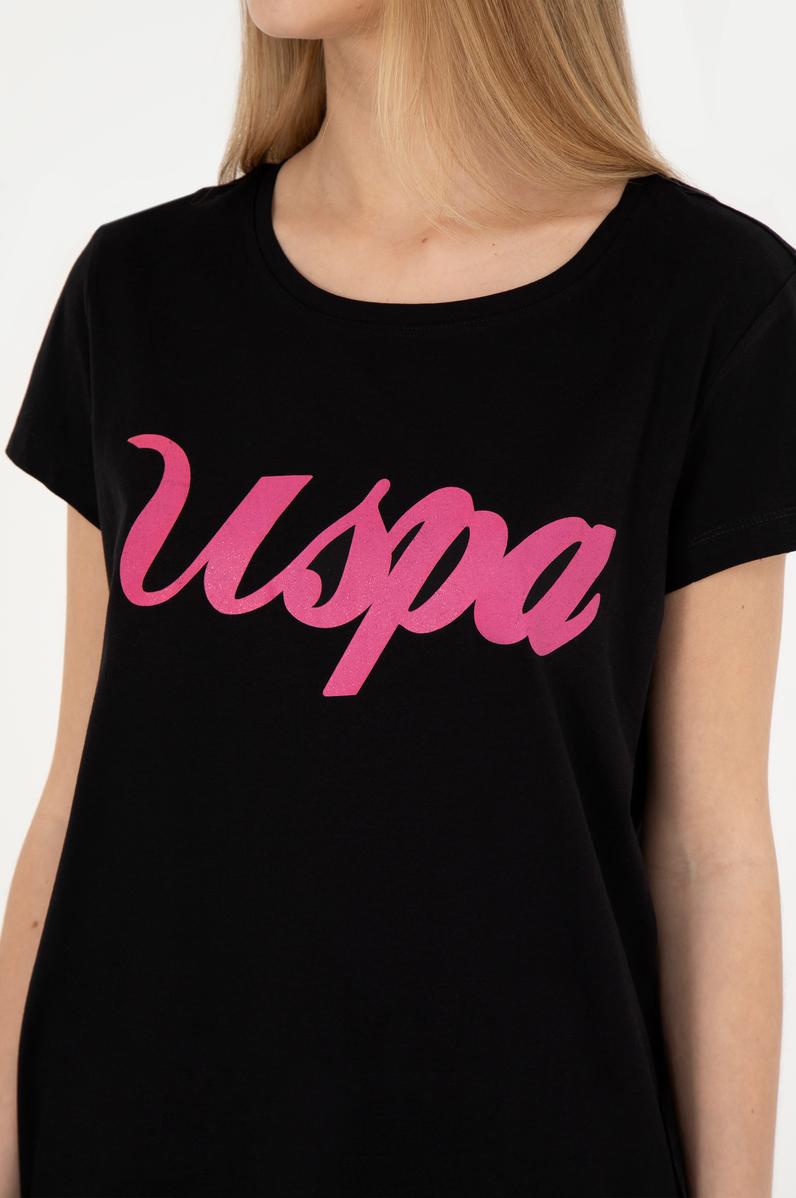 Kadın Siyah Bisiklet Yaka Tişört