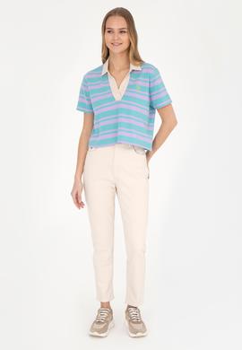 Kadın Bej Mom High Waist Fit Jean Pantolon - 50282869016