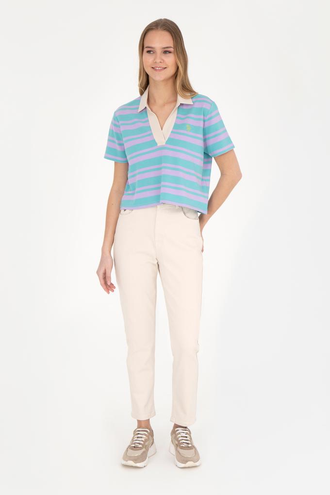 Kadın Bej Mom High Waist Fit Jean Pantolon