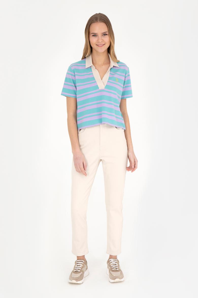 Kadın Bej Mom High Waist Fit Jean Pantolon - 50282869016