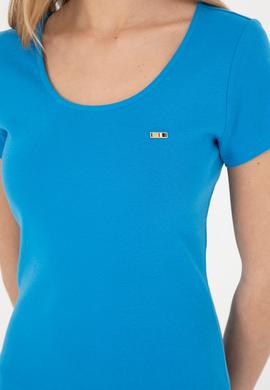 Kadın Saks Bisiklet Yaka Örme Elbise - 50285873014