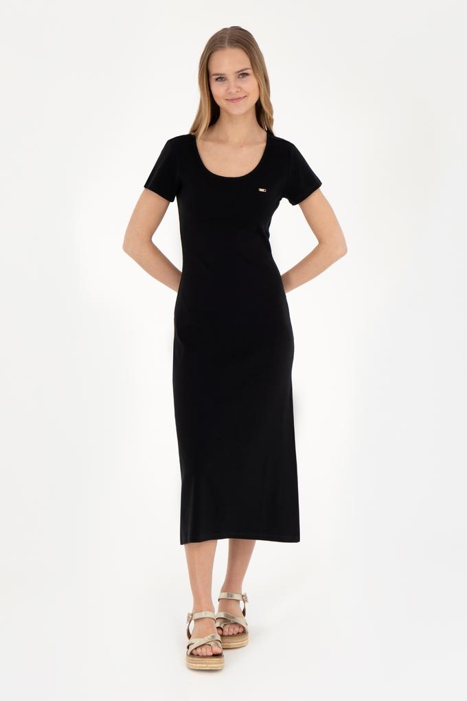 Kadın Siyah Bisiklet Yaka Örme Elbise