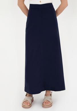 Kadın Lacivert Maxi Boy Dokuma Etek - 50282403002