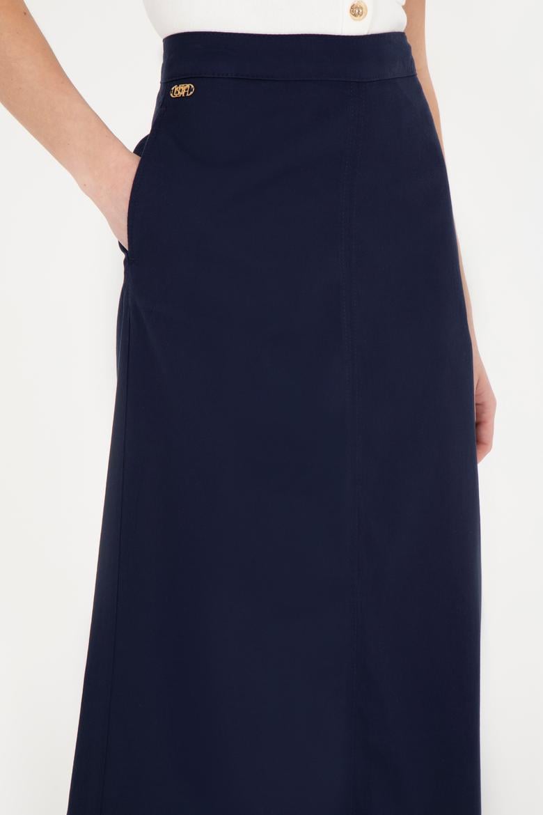 Kadın Lacivert Maxi Boy Dokuma Etek - 50282403002