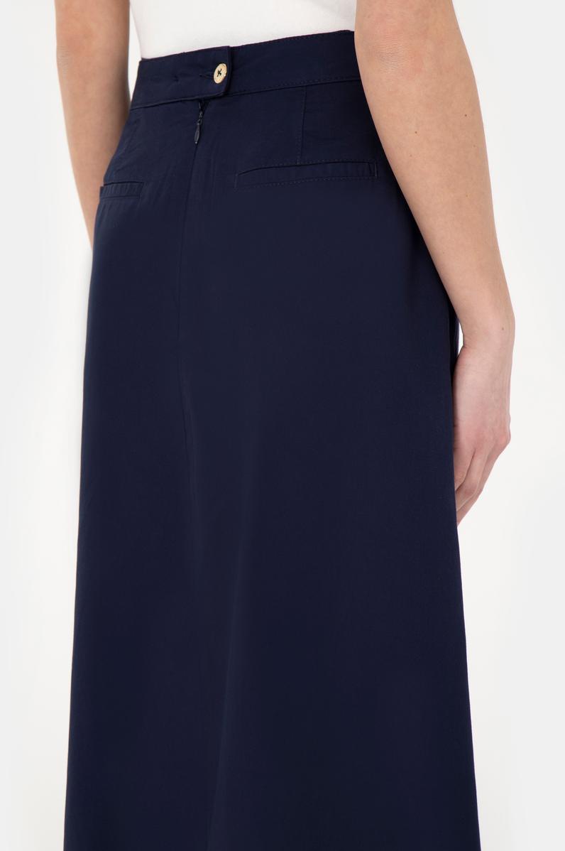 Kadın Lacivert Maxi Boy Dokuma Etek