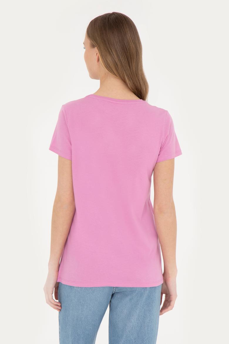 Kadın Menekşe Bisiklet Yaka Tişört - 50288687037