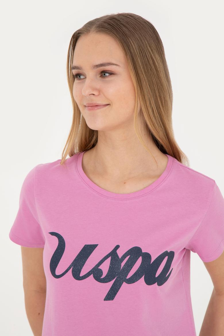 Kadın Menekşe Bisiklet Yaka Tişört - 50288687037