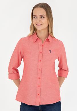 Kadın Kırmızı Uzun Kollu Basic Gömlek - 50288851106