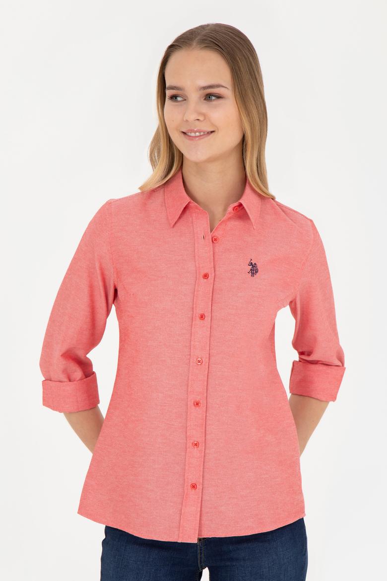 Kadın Kırmızı Uzun Kollu Basic Gömlek