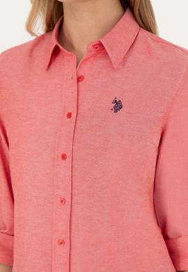 Kadın Kırmızı Uzun Kollu Basic Gömlek - 50288851106