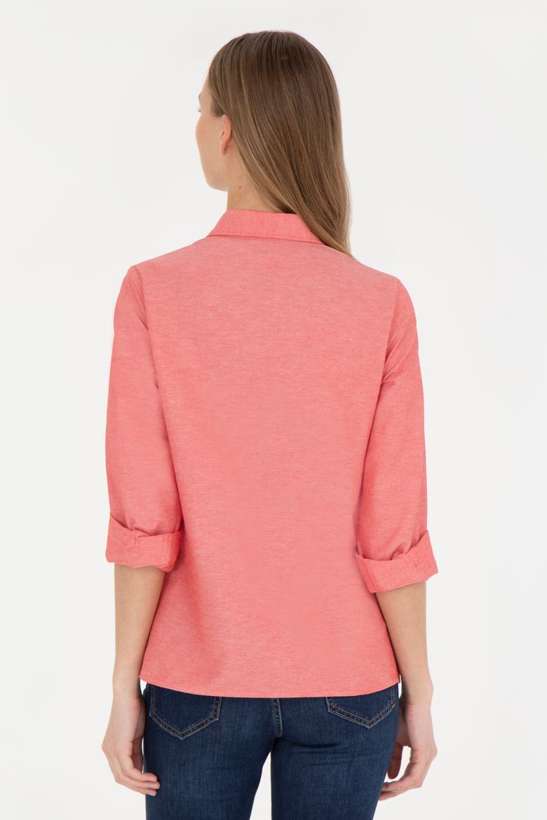 Kadın Kırmızı Uzun Kollu Basic Gömlek - 50288851106