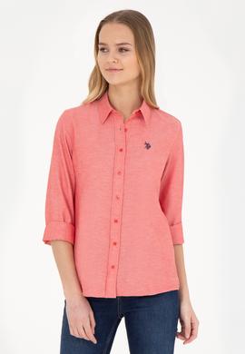 Kadın Kırmızı Uzun Kollu Basic Gömlek - 50288851106