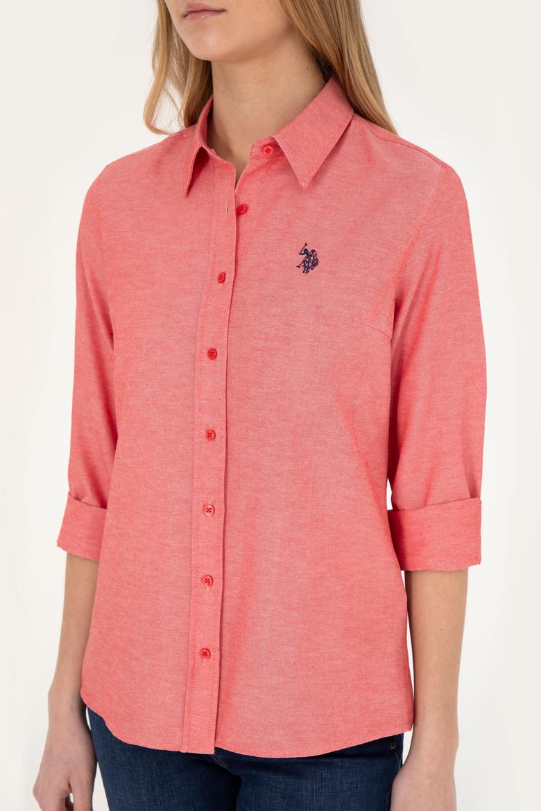 Kadın Kırmızı Uzun Kollu Basic Gömlek - 50288851106