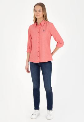 Kadın Kırmızı Uzun Kollu Basic Gömlek - 50288851106