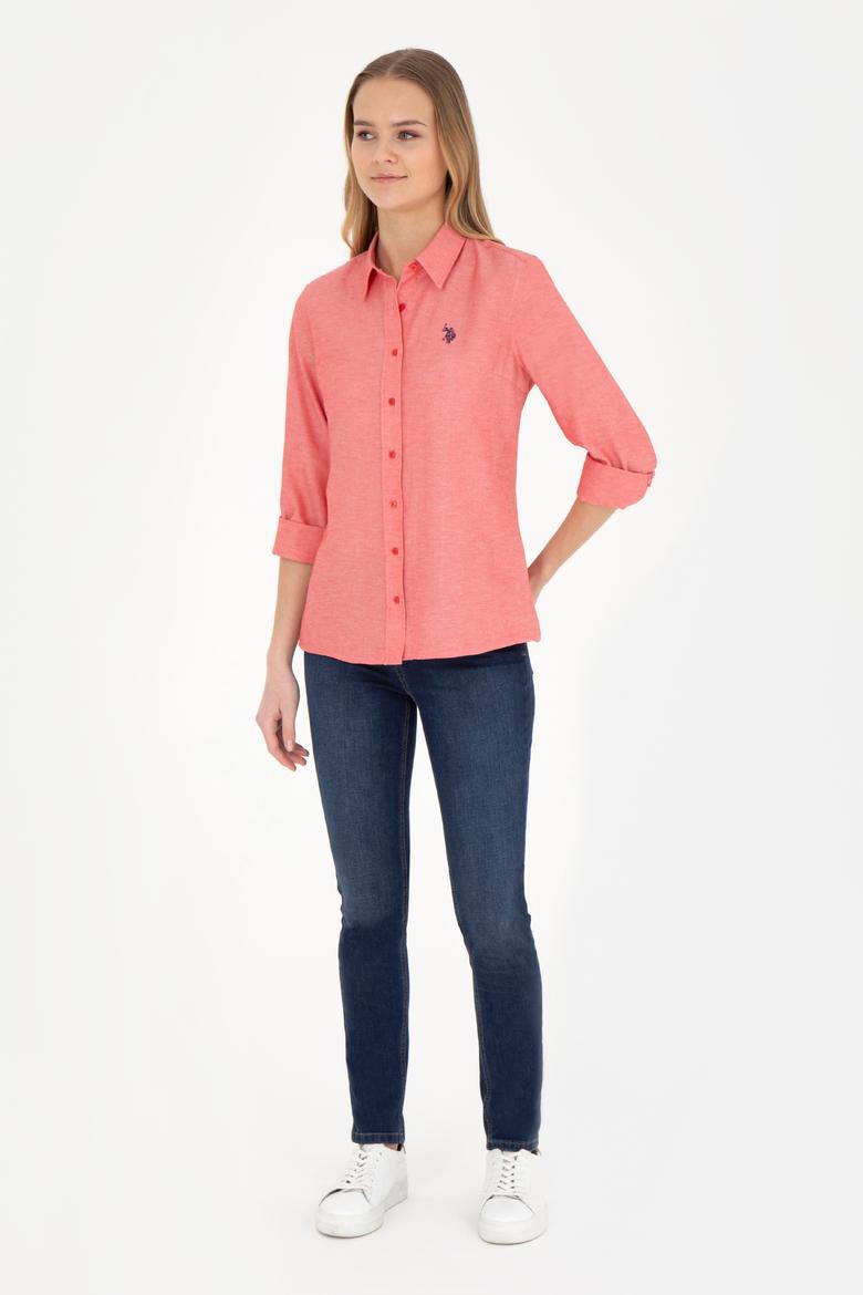 Kadın Kırmızı Uzun Kollu Basic Gömlek - 50288851106