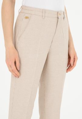 Kadın Kum Kanvas Çizgili Pantolon - 50289450030